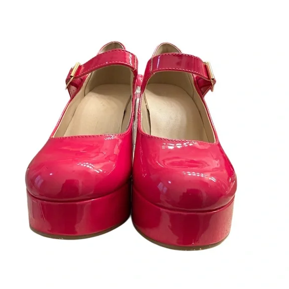 COUTGO HOT PINK PLATFORM MARY JANES - Picture 2 of 7